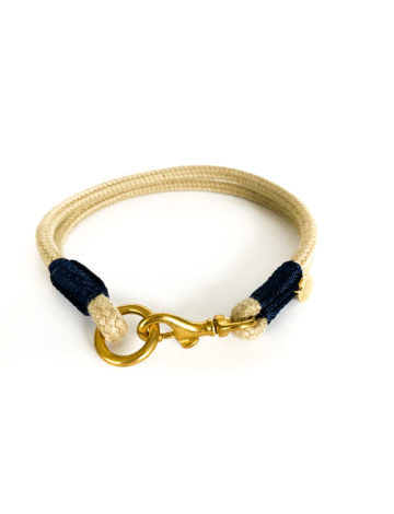 Halsband – natur.nachtblau – 6mm – Messing – HU: 38cm
