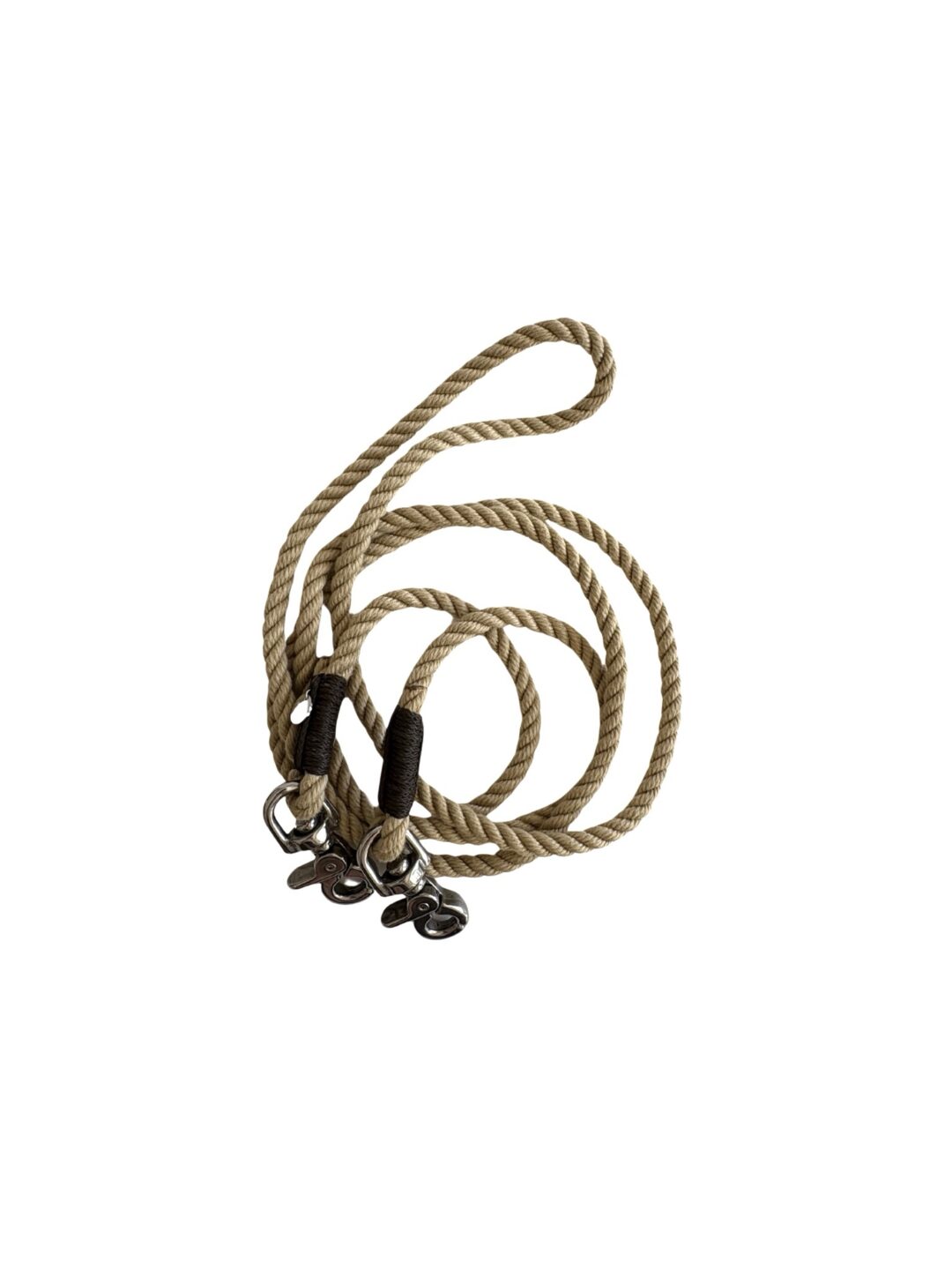 Einfach verstellbare Führleine - Natur/gedreht.kastanie - 8mm - Edelstahl