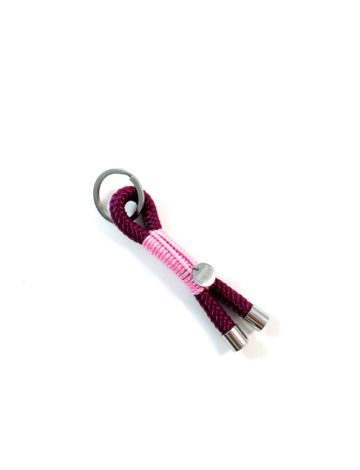 Schlüsselanhänger- aubergine.rosa -8mm – Edelstahl