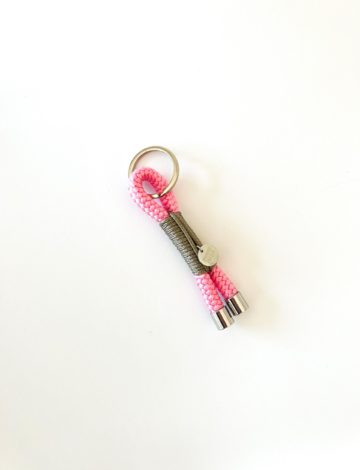 Schlüsselanhänger- rosa.taupe  – 8mm – Edelstahl