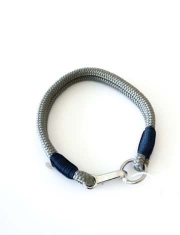 Halsband – grau.nachtblau- 10mm – Edelstahl – HU: 44