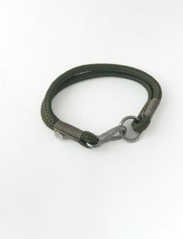 Halsband -oliv.taupe – 10mm – Edelstahl- HU: 38cm