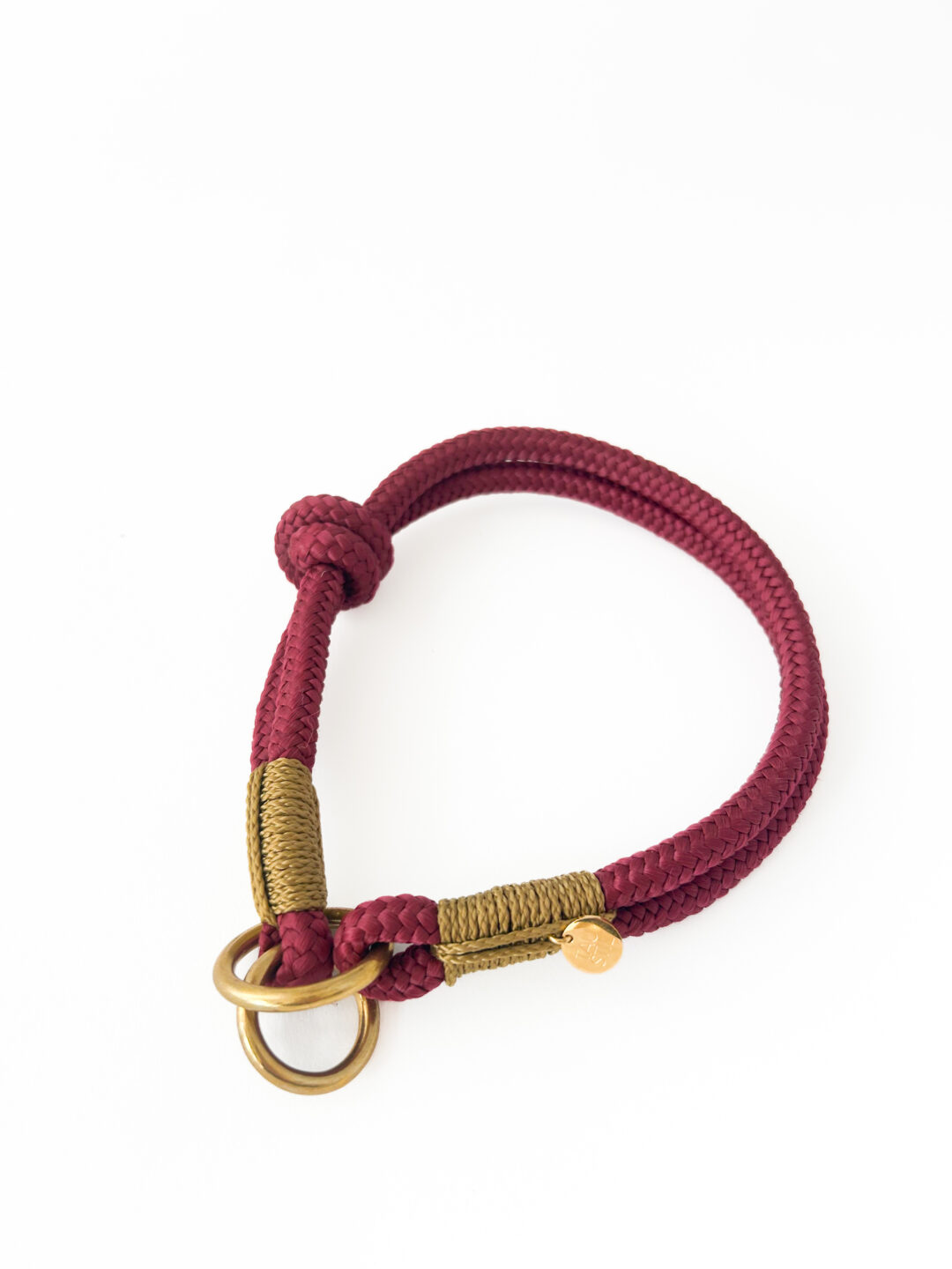 Zugstopphalsband - Bordeaux.gold - 8mm - Messing - HU: 41cm