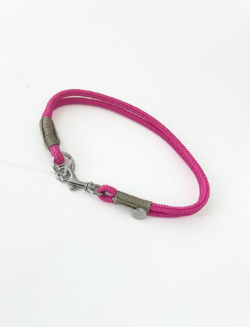 Halsband – beerenpink.taupe – 6mm – Chrom/Edelstahl- HU: 42cm