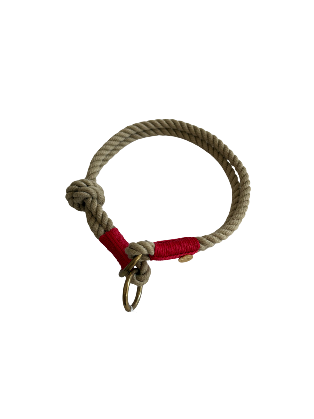 Zugstopphalsband - Natur/gedreht.cayenne - 8mm - Messing - HU: 45cm