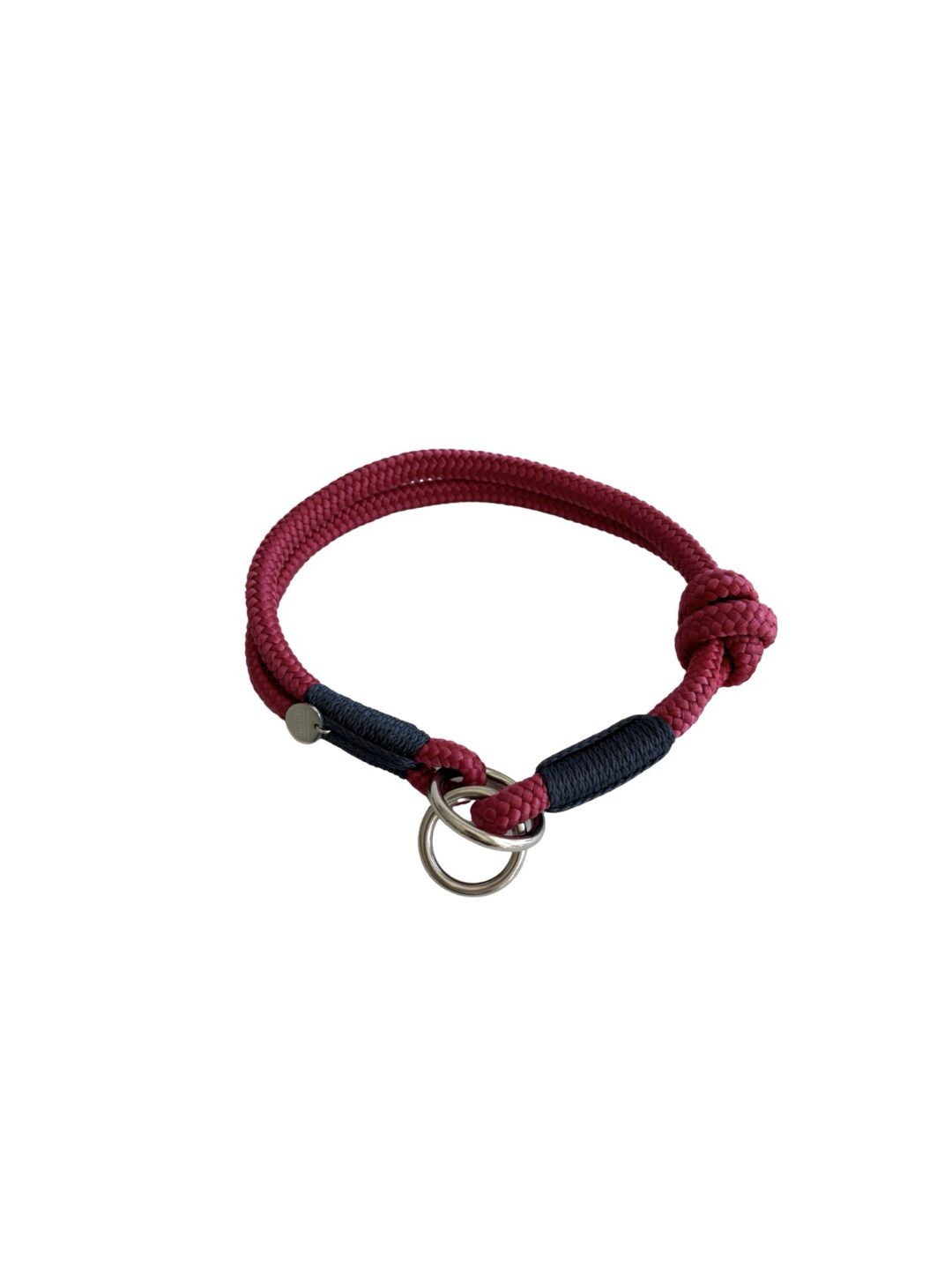 Zugstopphalsband - kirschrot.nachtblau - 8mm - Edelstahl - HU: 38cm