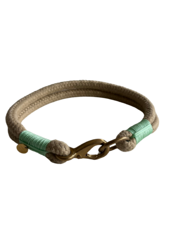 Halsband – natur.lindgrün – 10mm – Messing – HU: 44cm