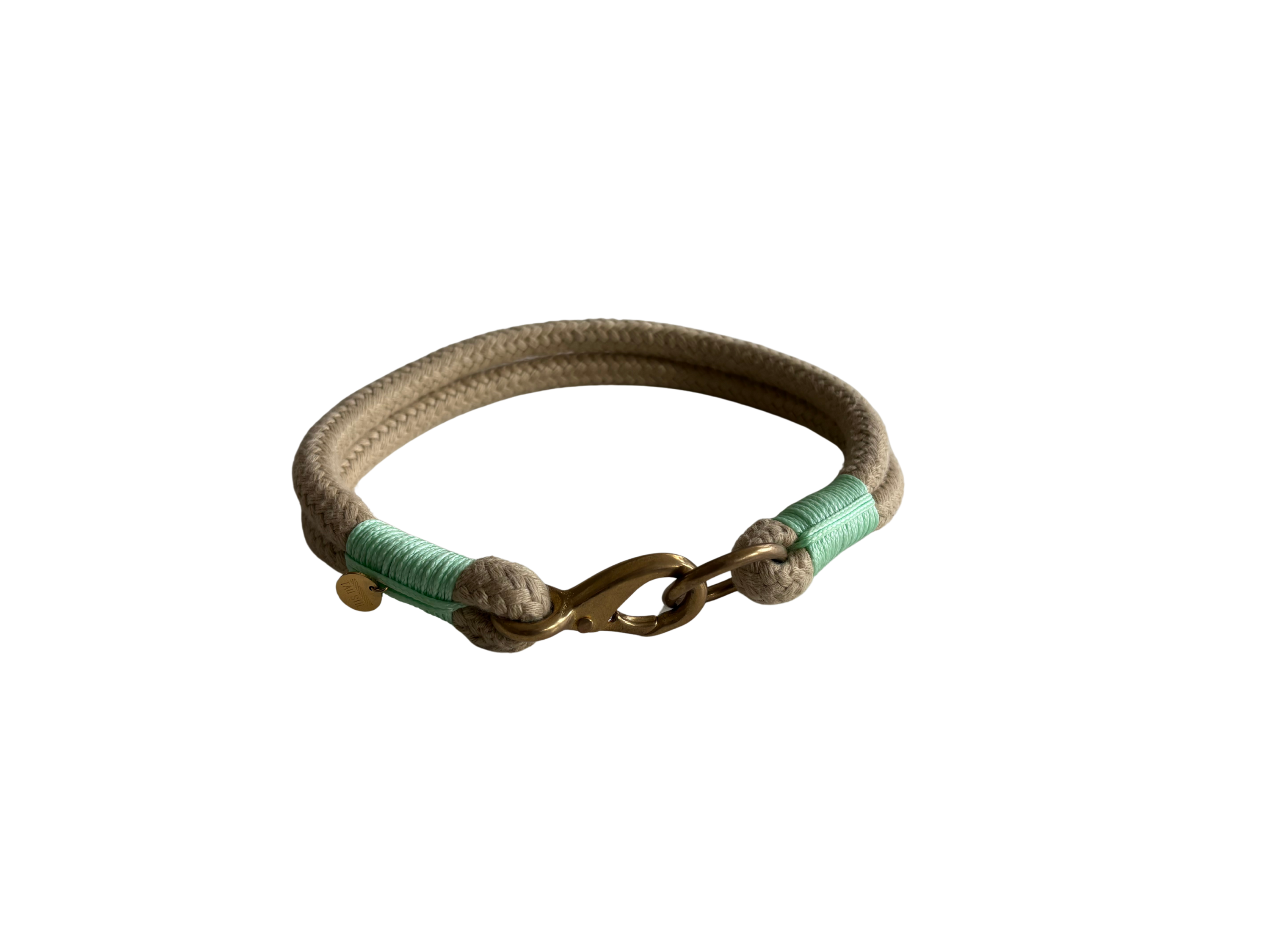 Halsband - natur.lindgrün - 10mm - Messing - HU: 44cm