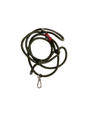 Handytau mit Karabiner und Inlay – oliv.cayenne – Silber
